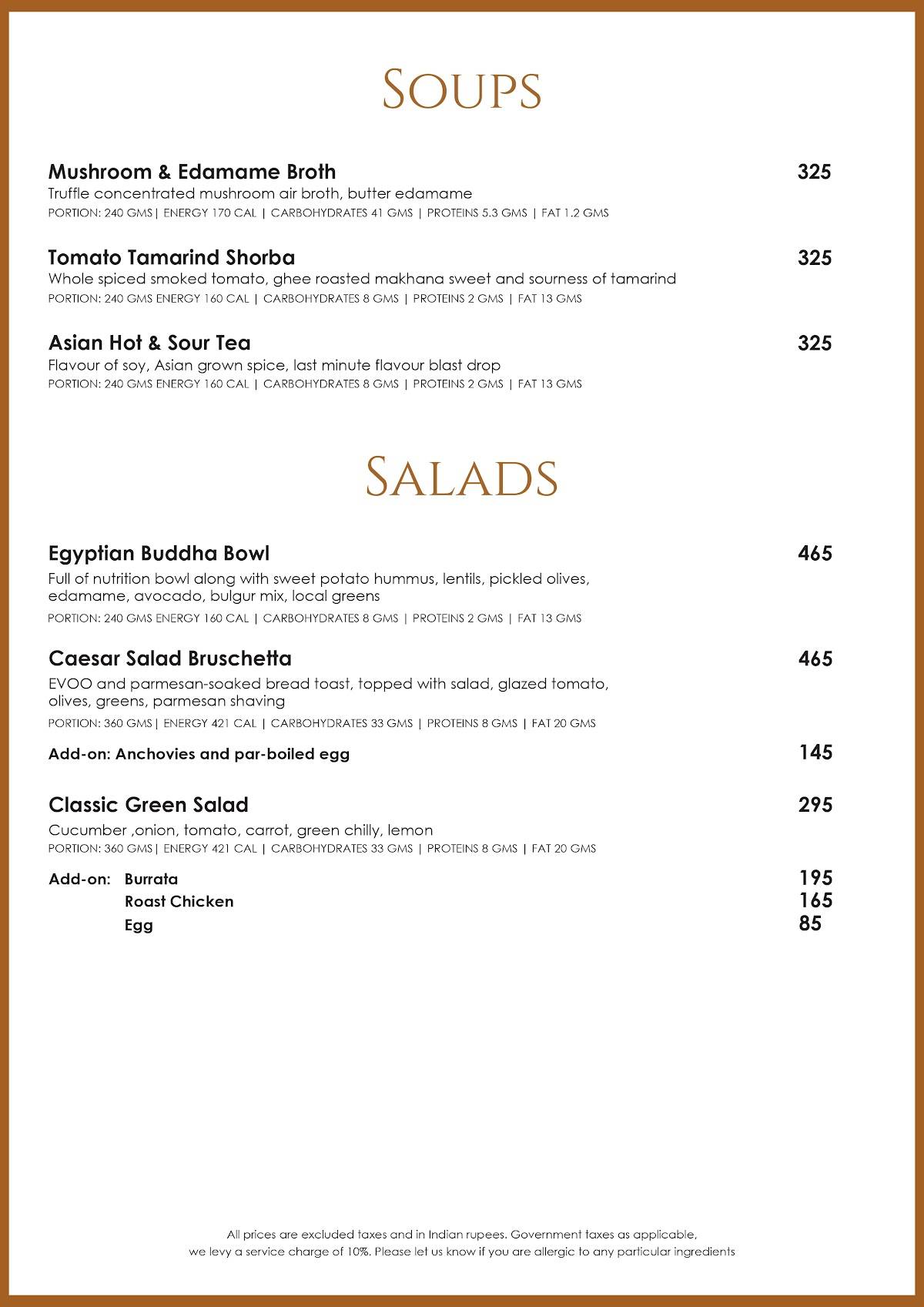 The Coach menu