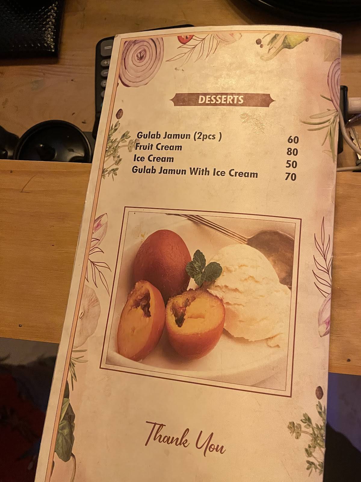 The Oak Restaurant menu