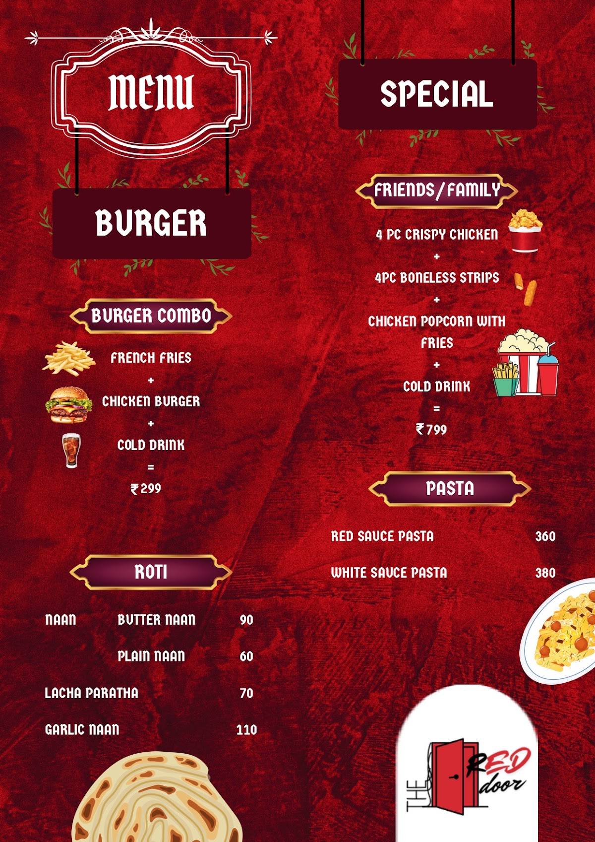 The Red Door menu