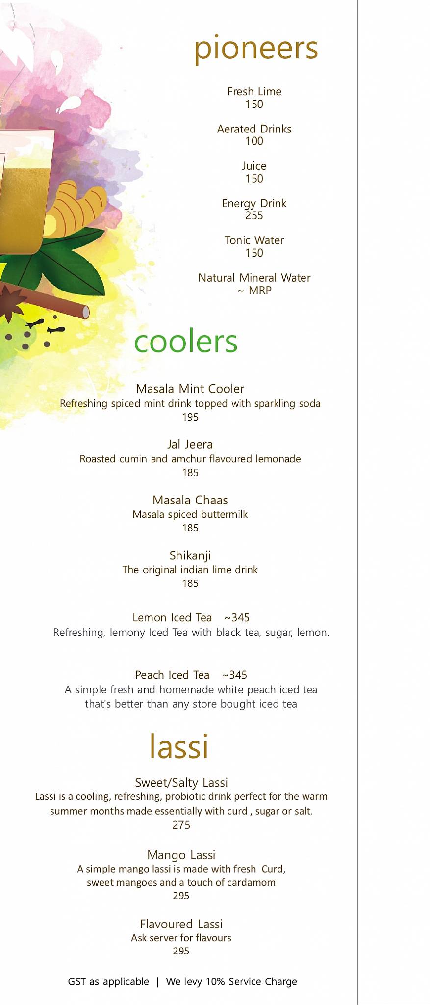 The Yellow Chilli - Sector 90 menu