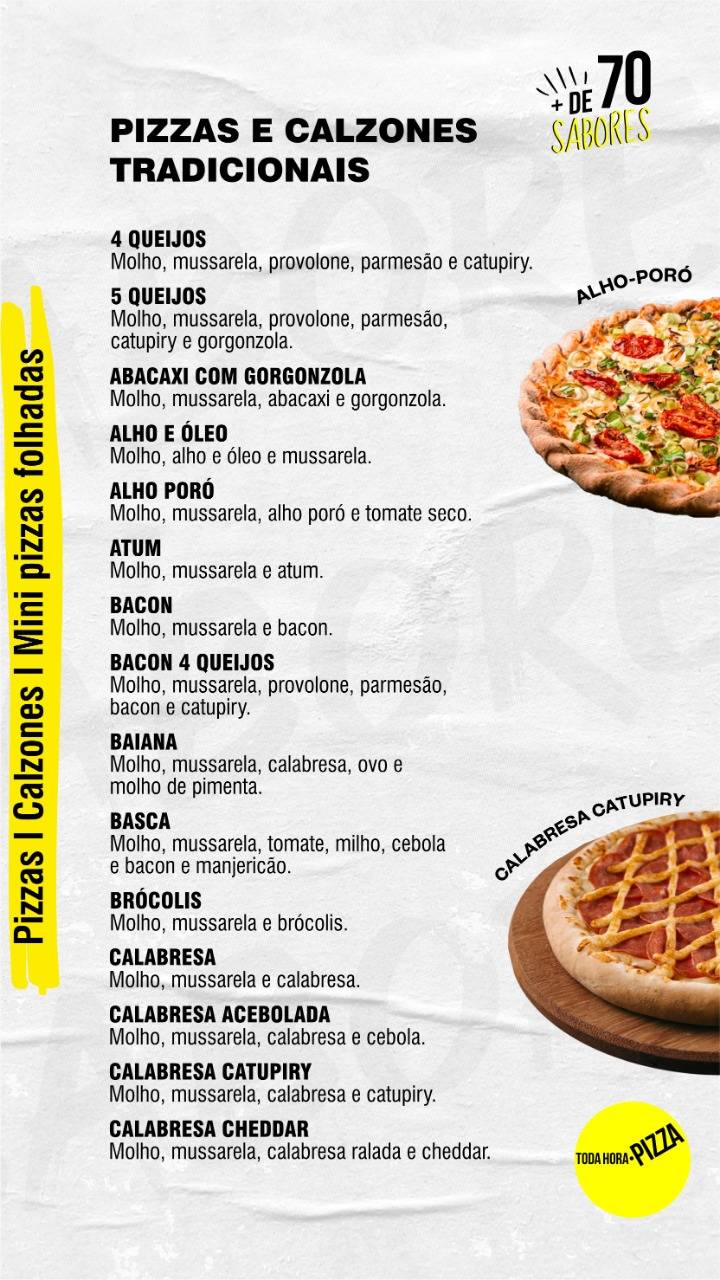 Toda Hora Pizza cardápio