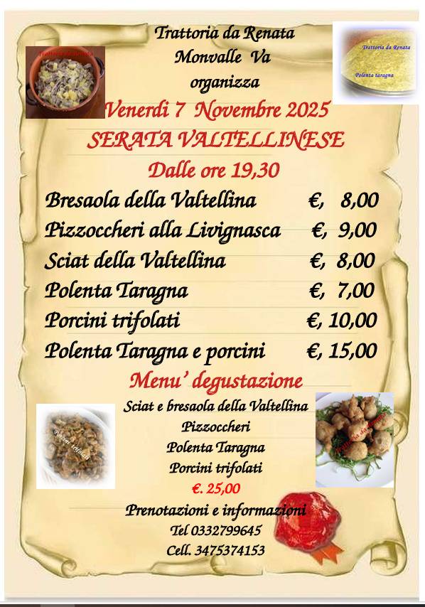 Menu di Trattoria da Renata 