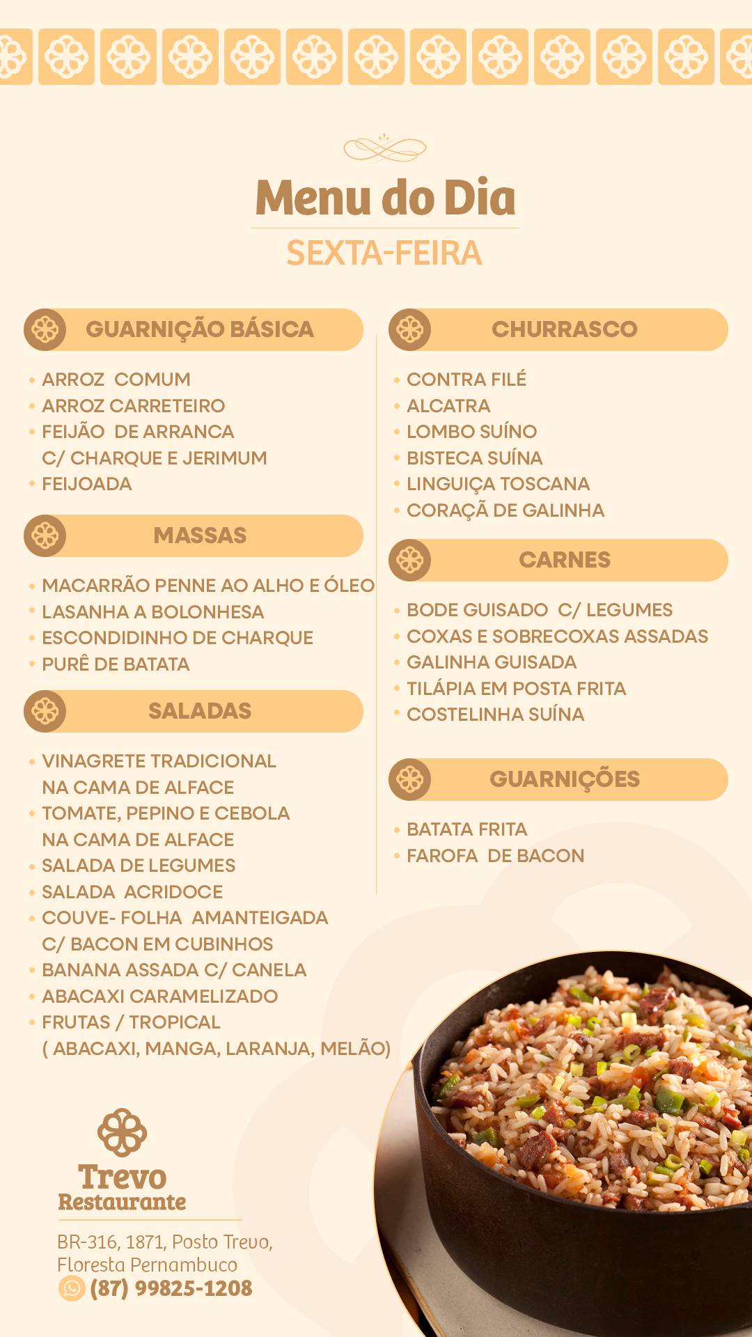 Trevo Restaurante cardápio