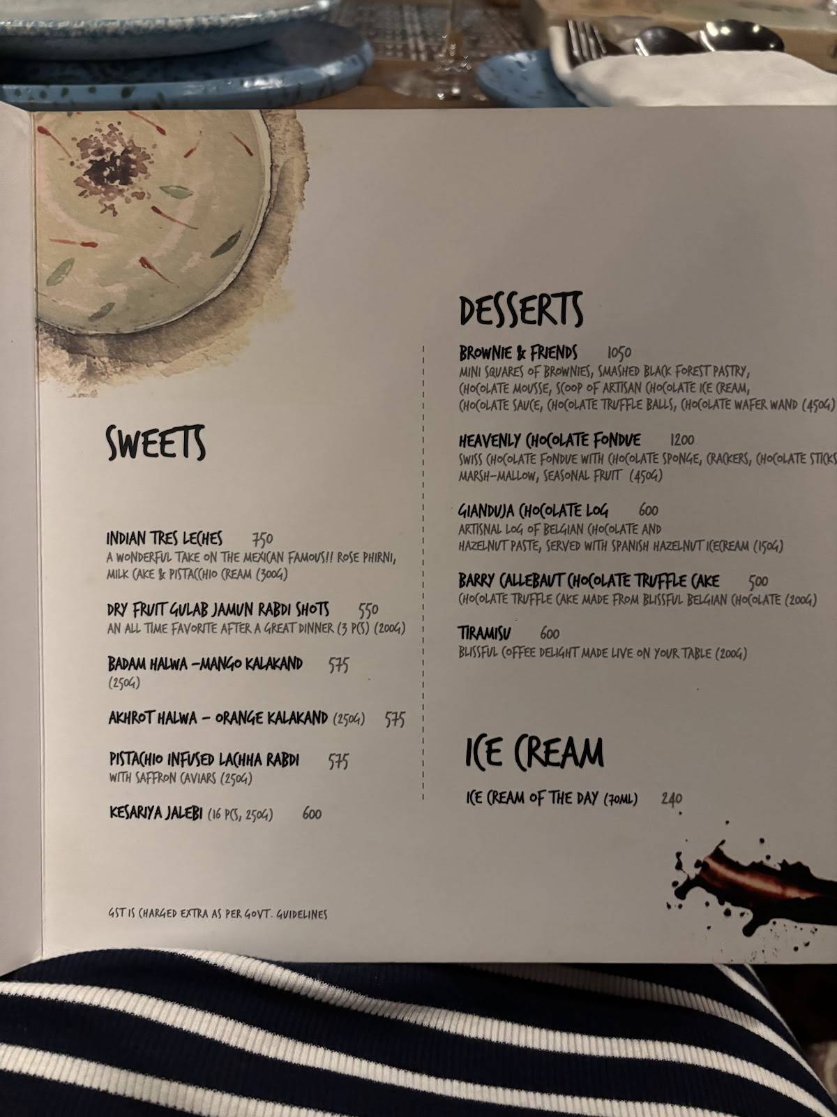 Under The Neem Trees menu