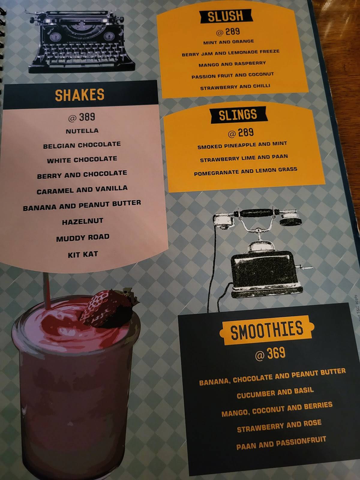 United Coffee House Rewind menu