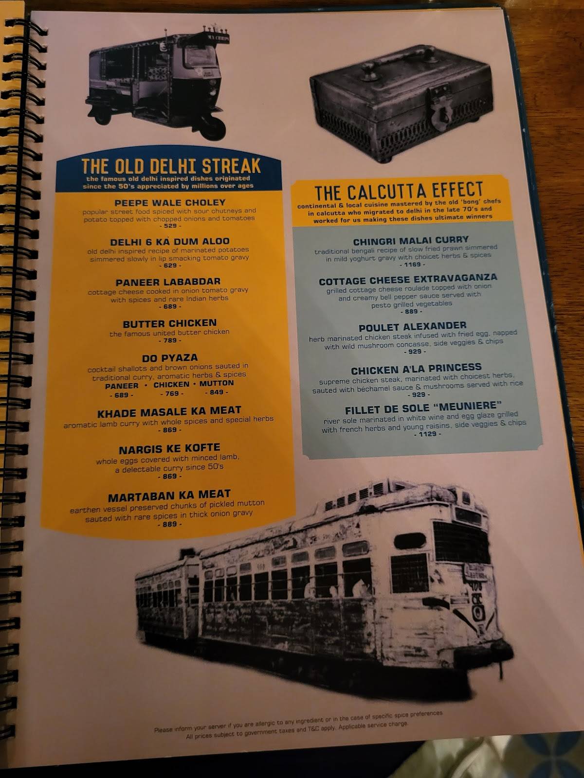 United Coffee House Rewind menu