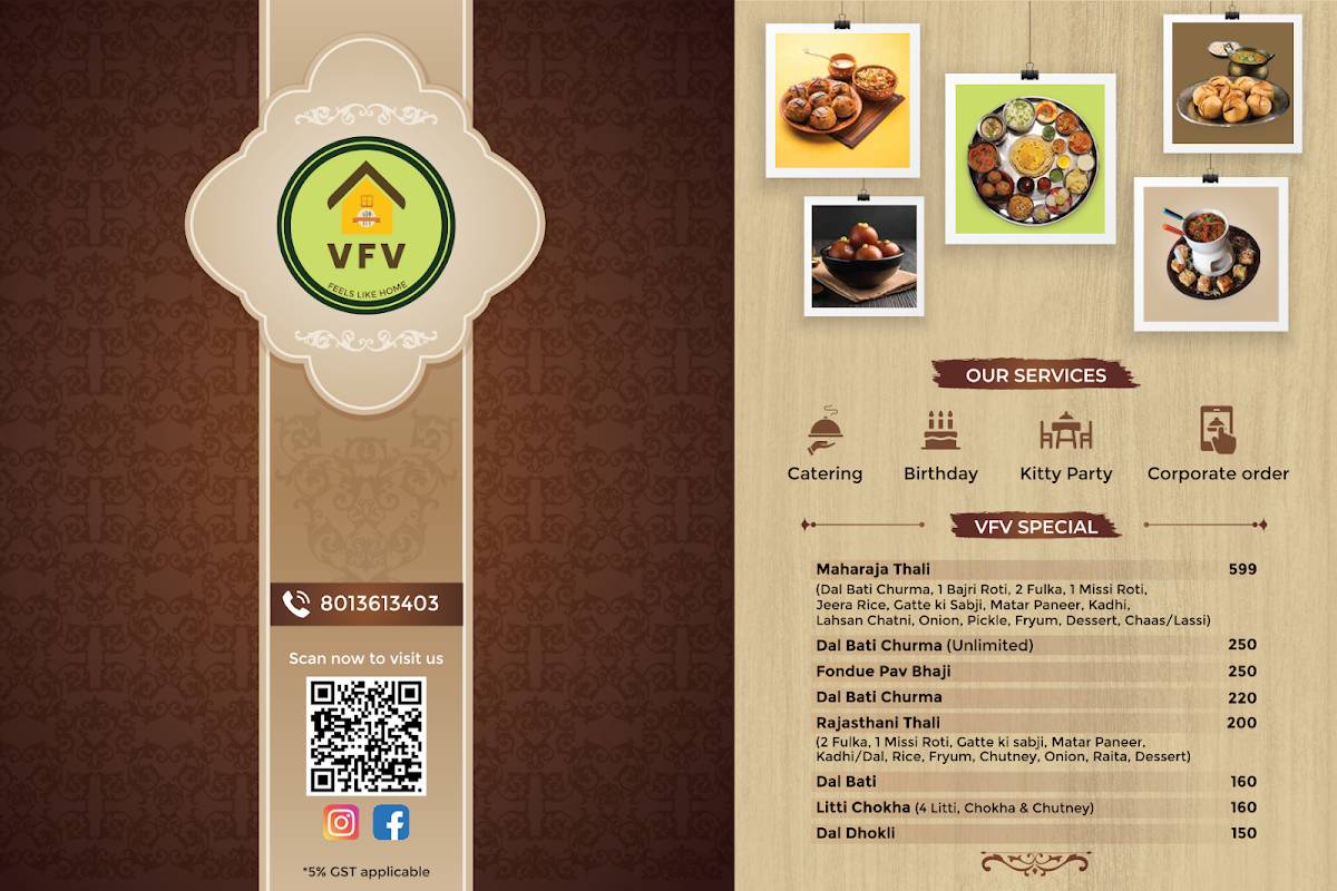 VFV - Pure Veg menu