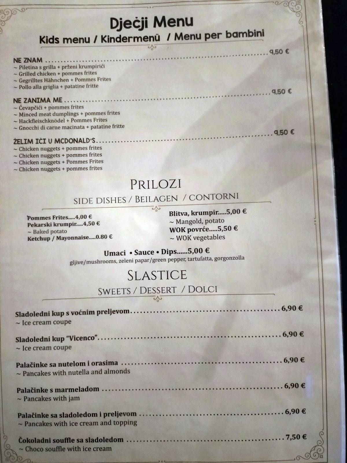 Menu di Vicenco Grill Bar 