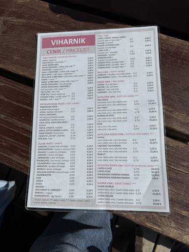 Menu de Restaurant Viharnik