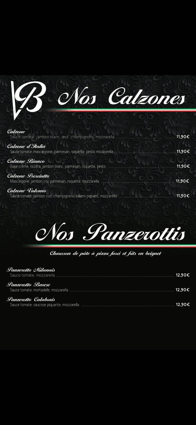Menu de Villa Borghese