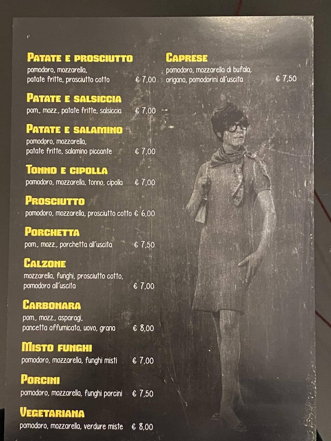 Menu di Vinile Pizzeria Vintage Rovigo 