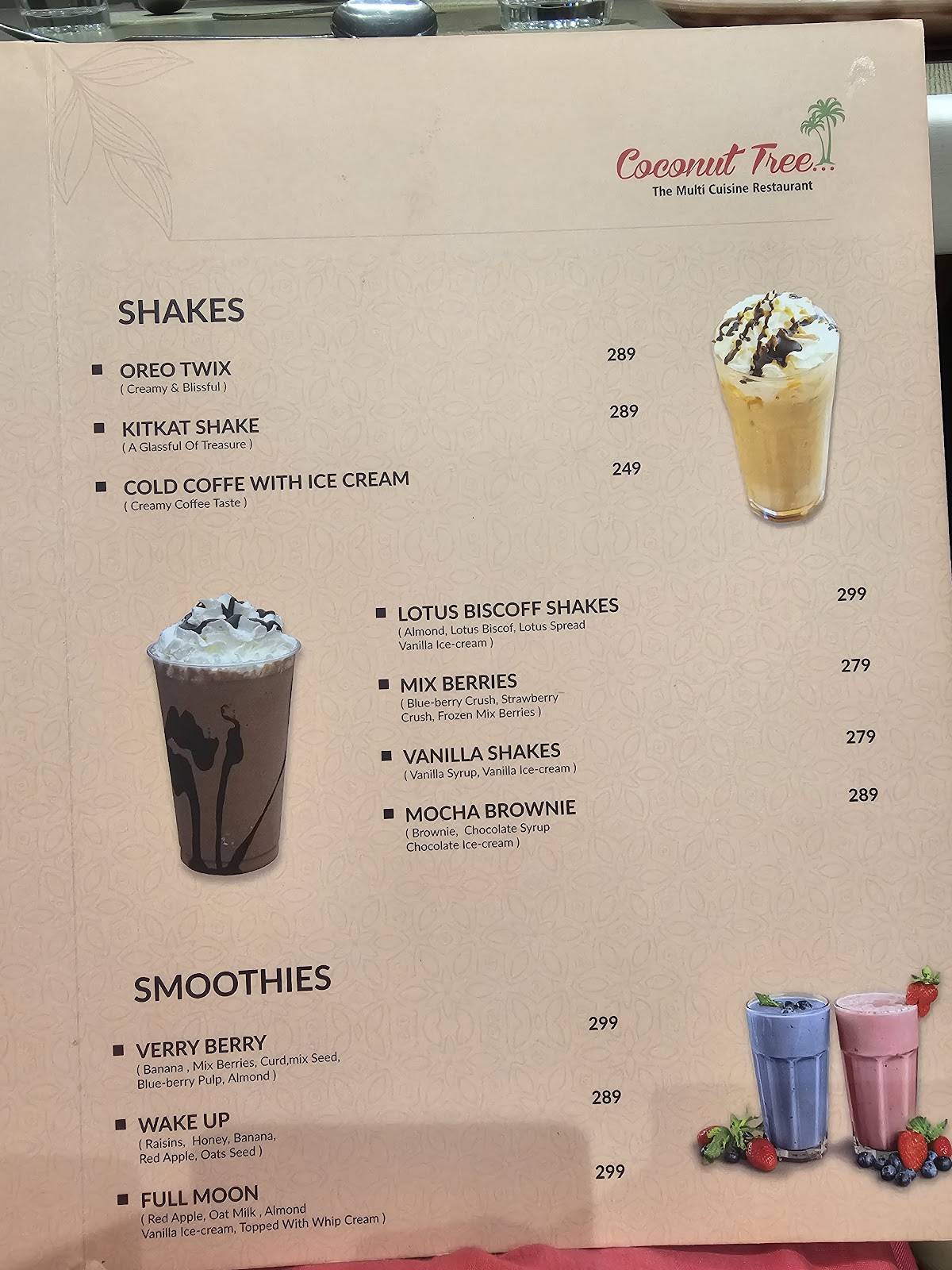 Vishala Park menu