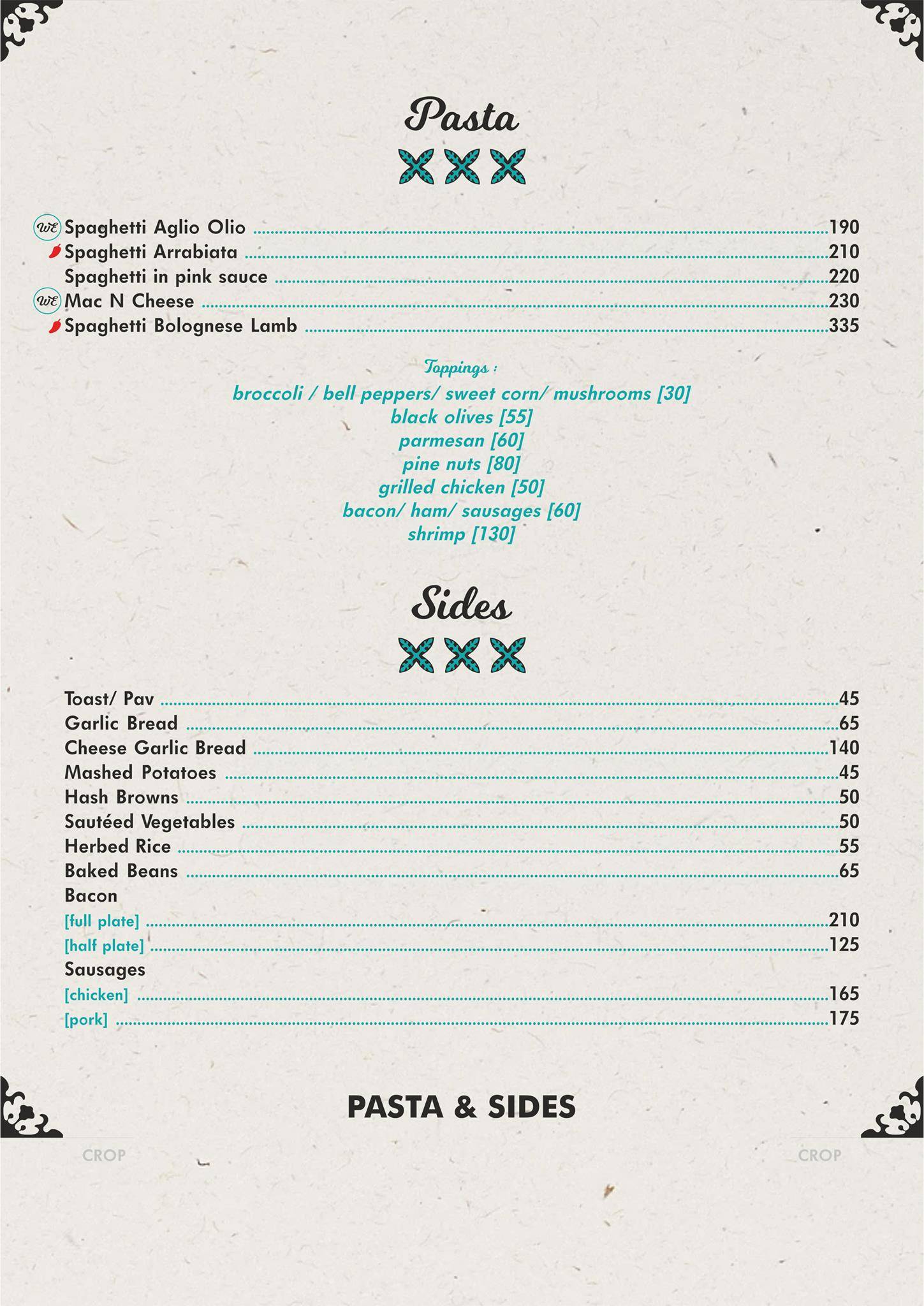Where Else Diner & Bar menu