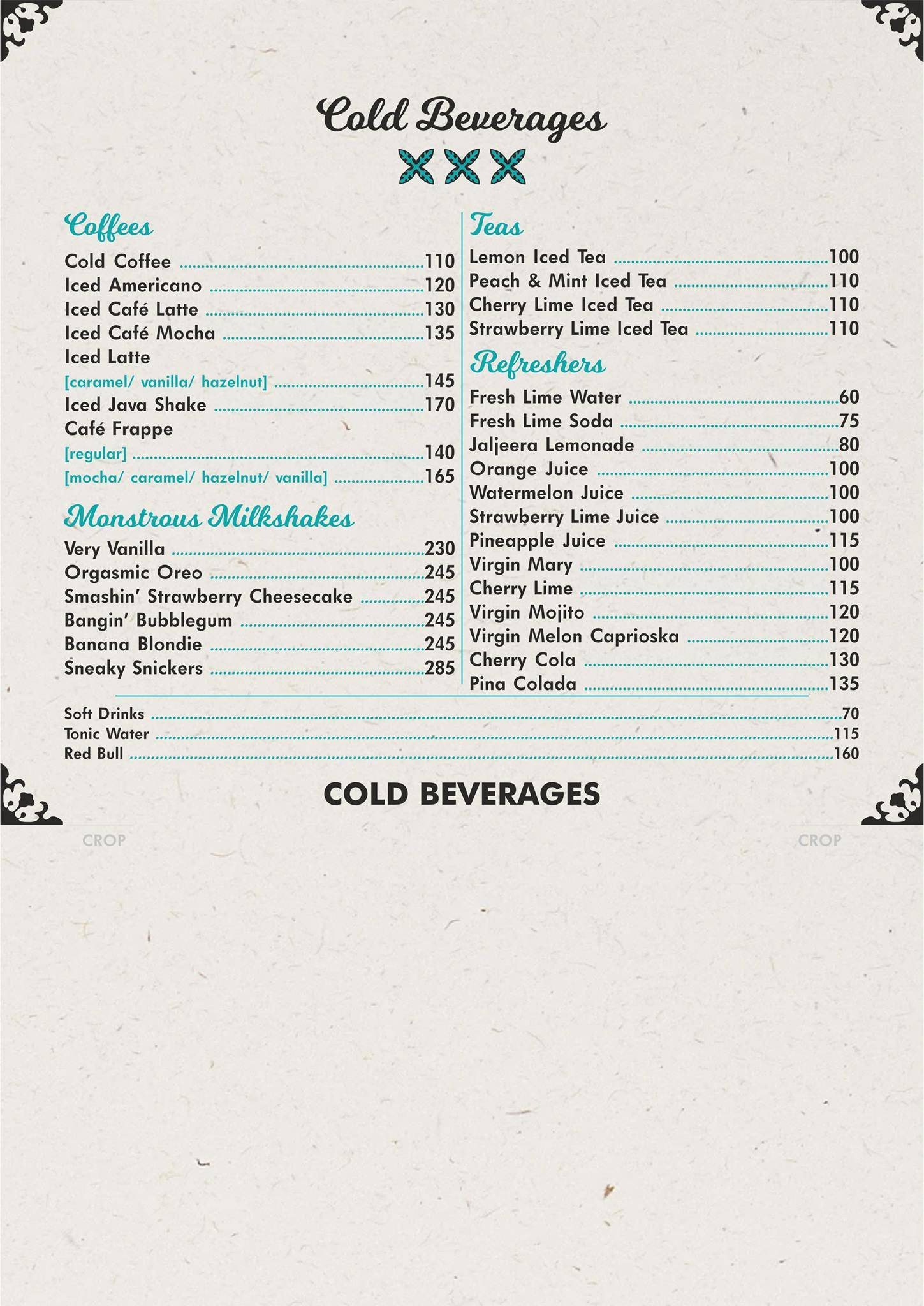 Where Else Diner & Bar menu