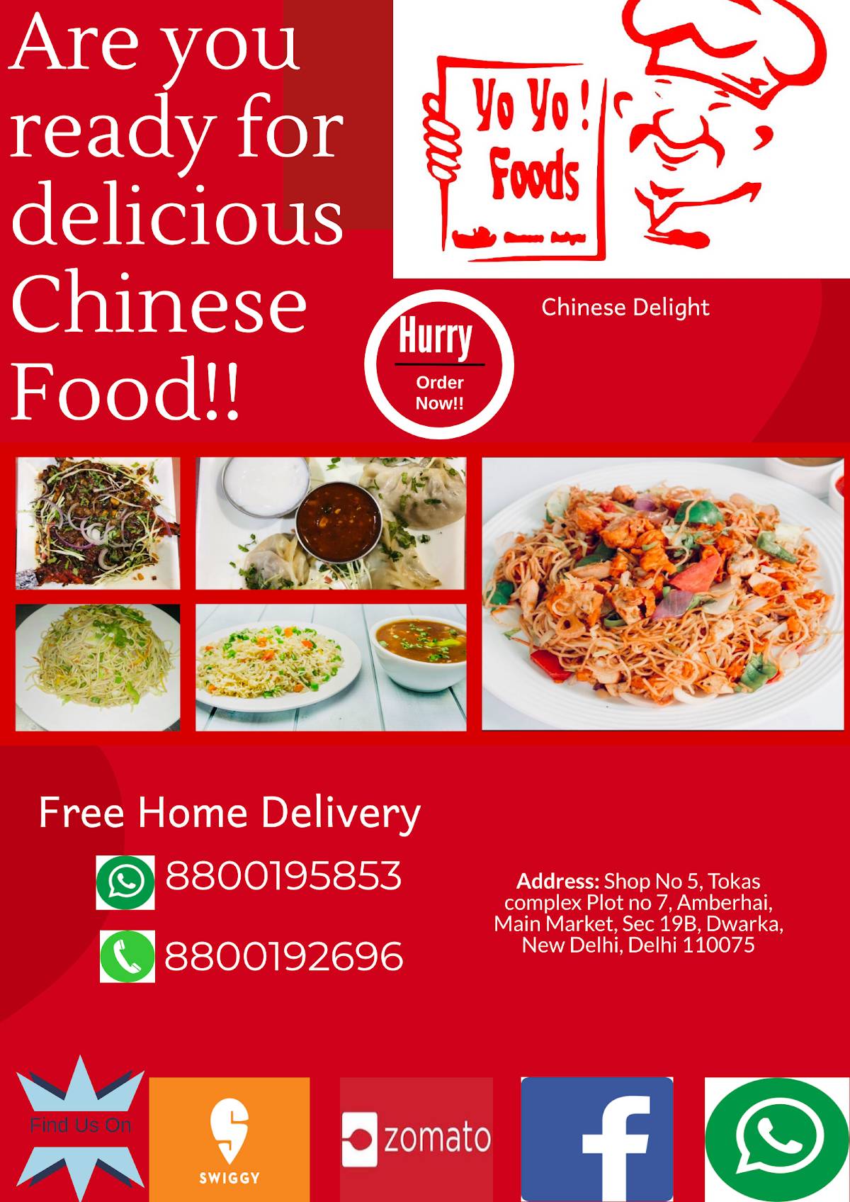 Yo Yo! Foods - Chinese Delight menu