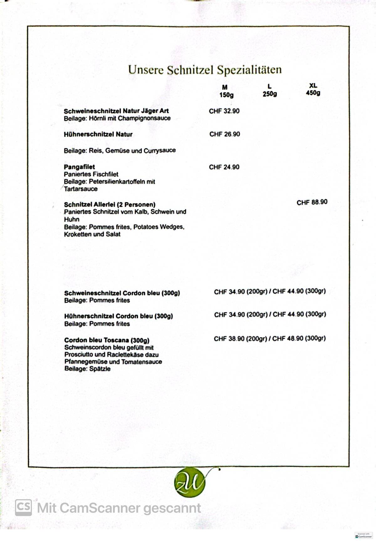 Menu di Zum Wiener Restaurant 