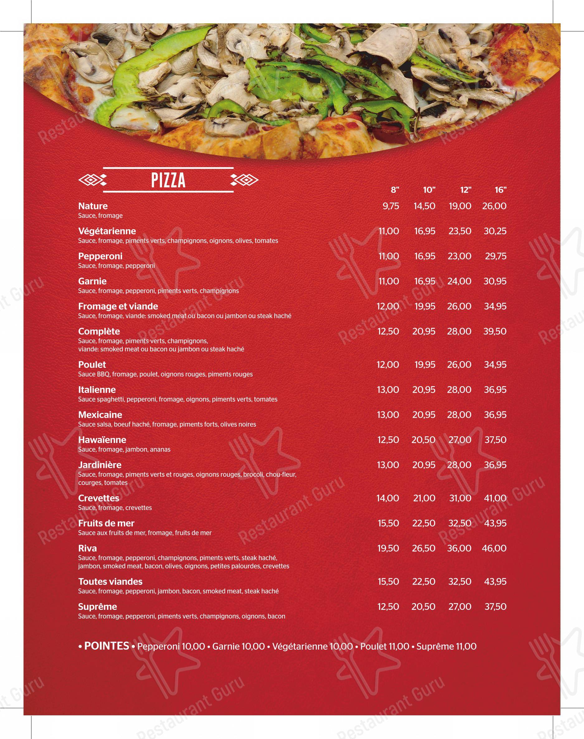 Menu bar pour Restaurant À la Rive dans Montmagny