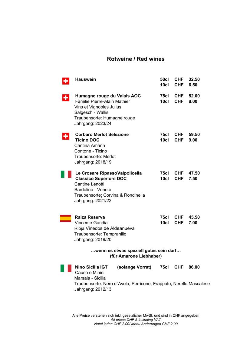 Menu di Restaurant & Hotel Alpina 