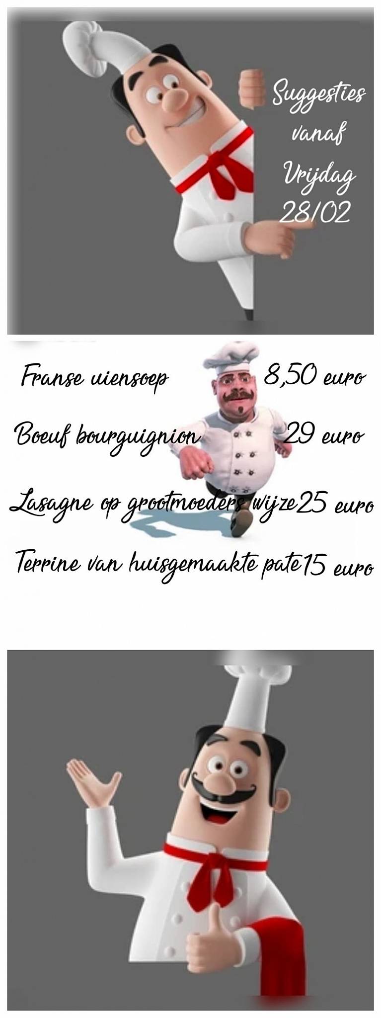 Menu de chez jacques