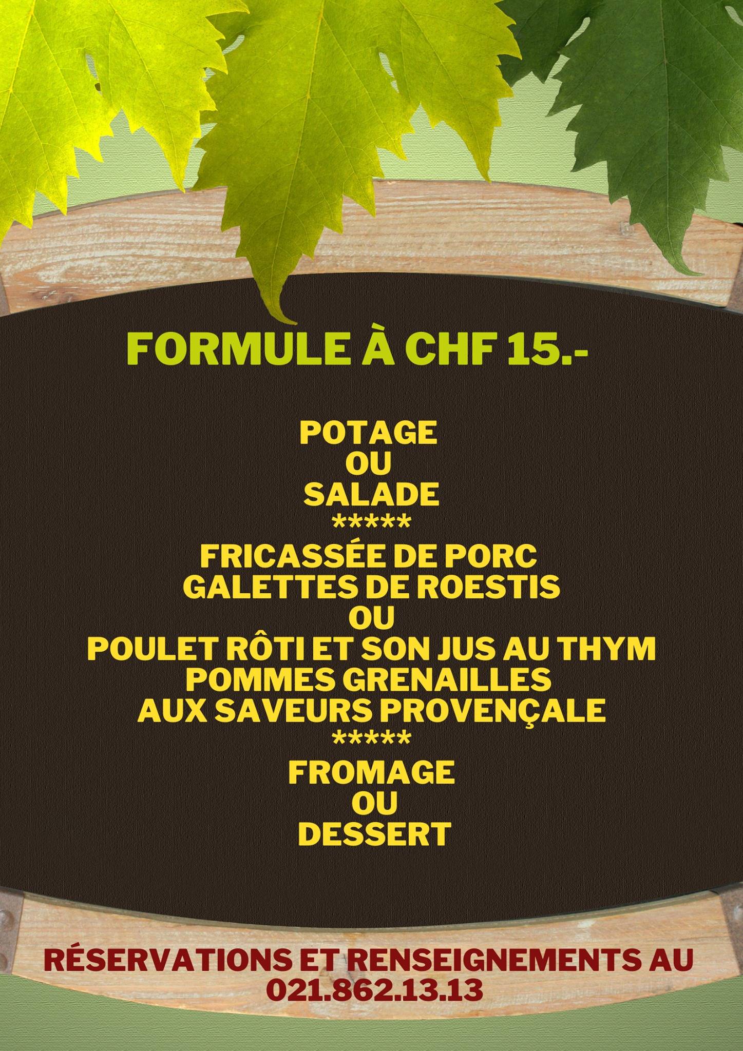 Menu di Restaurant la Treille 