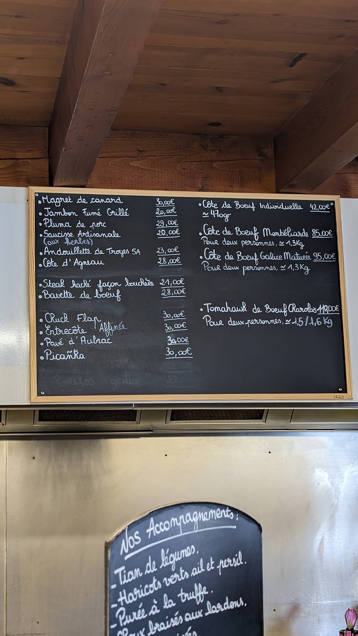 Menu de Restaurant d’altitude le Valbelle