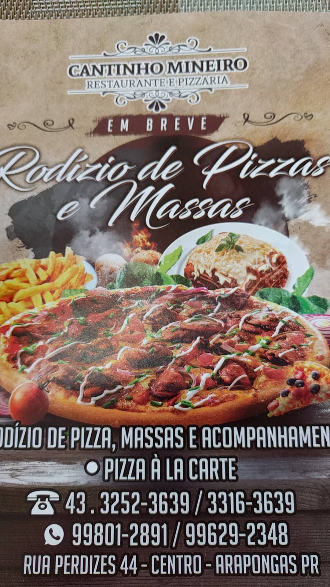 Restaurante Cantinho Mineiro cardápio