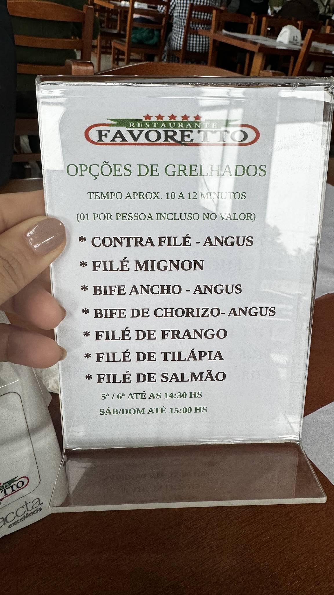 Restaurante Favoretto cardápio