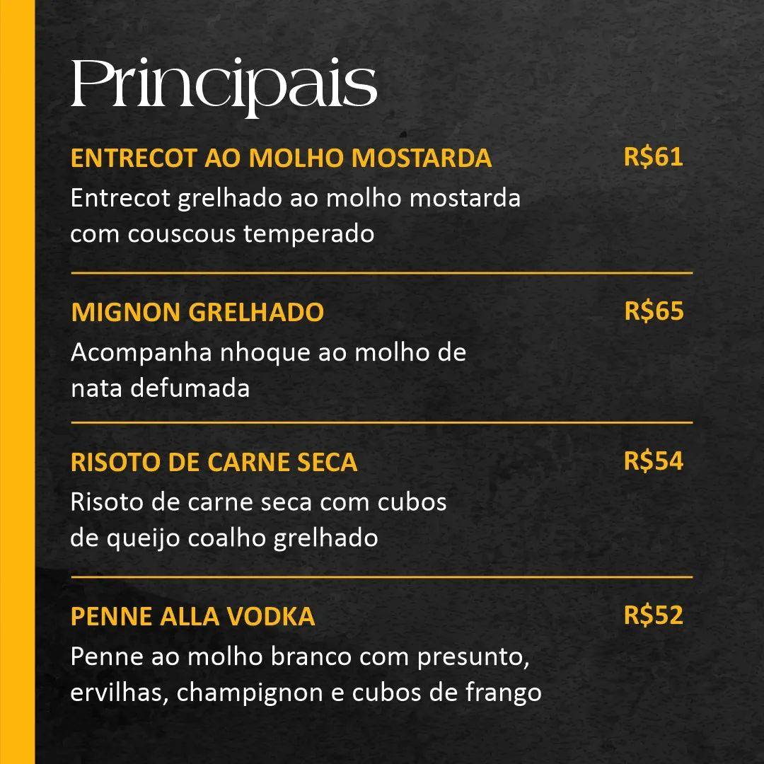 Restaurante Ferreiro cardápio