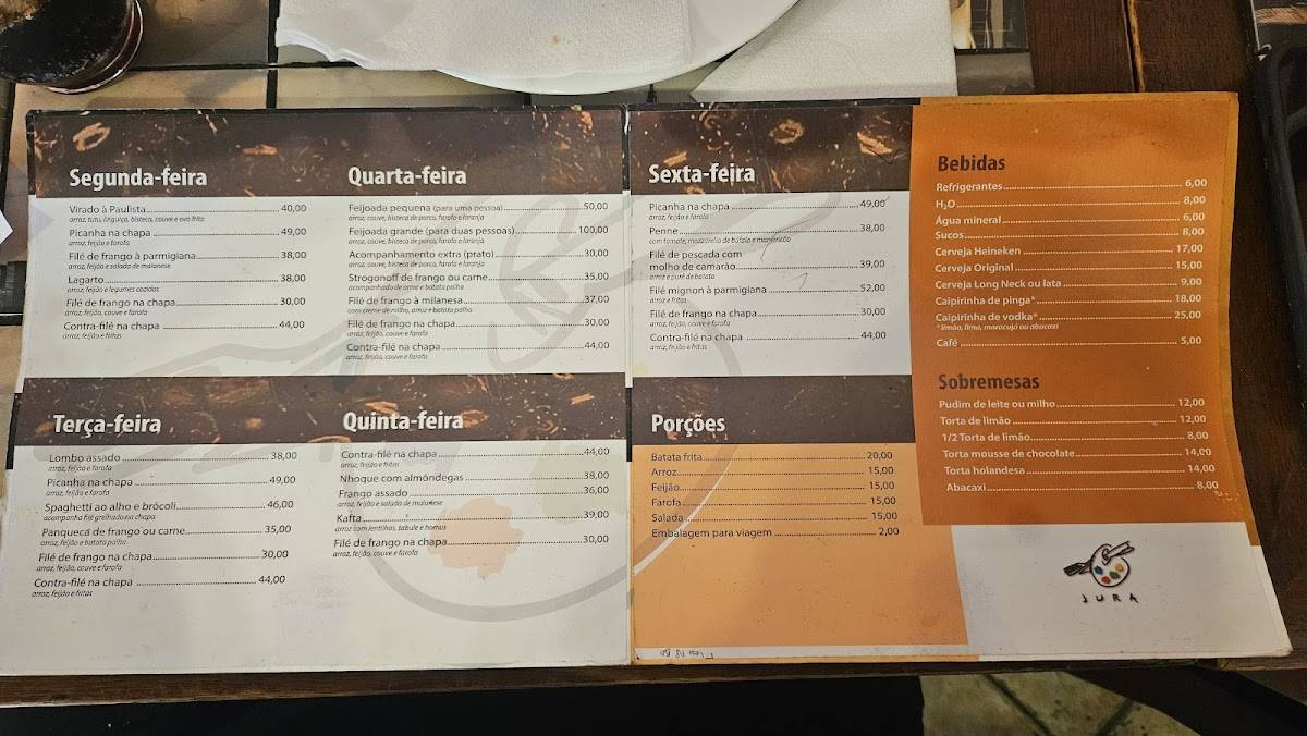 Restaurante Jura cardápio