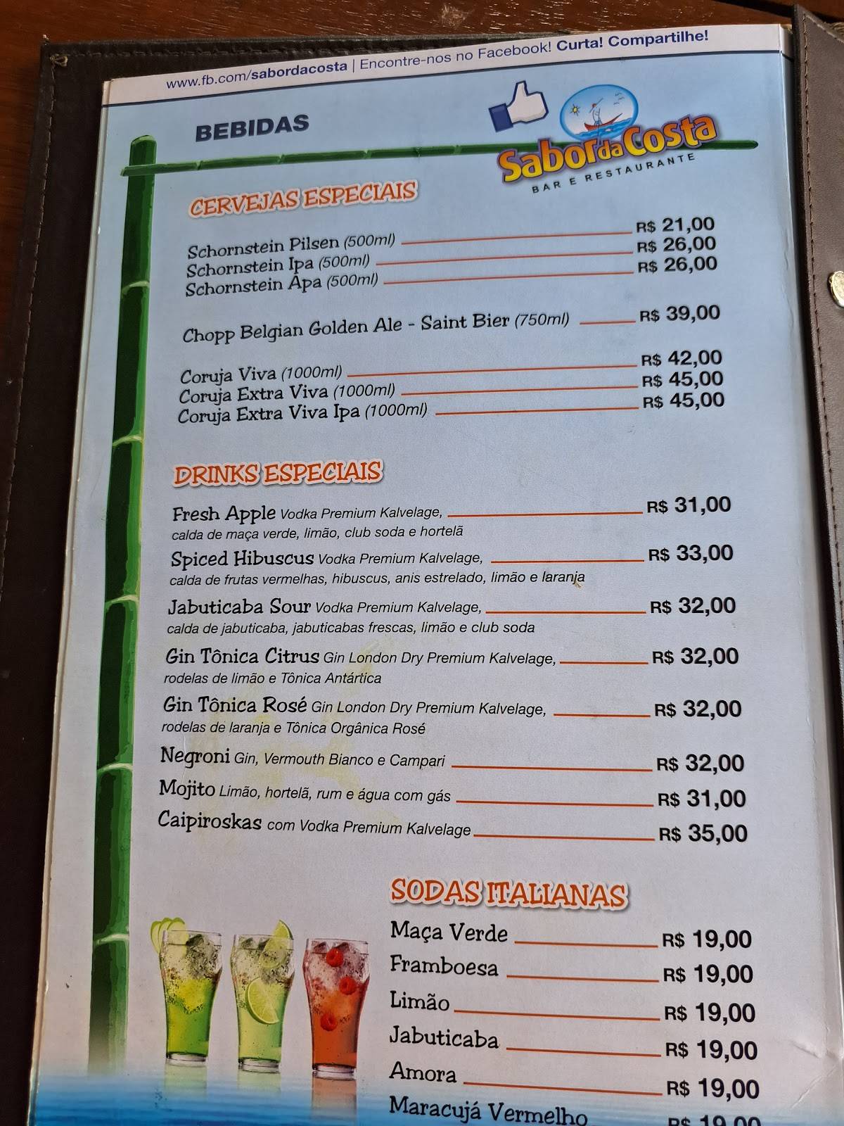 Restaurante Lagoa Azul cardápio