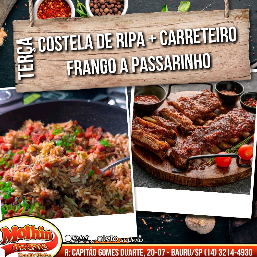 Restaurante Molhin de Filé cardápio