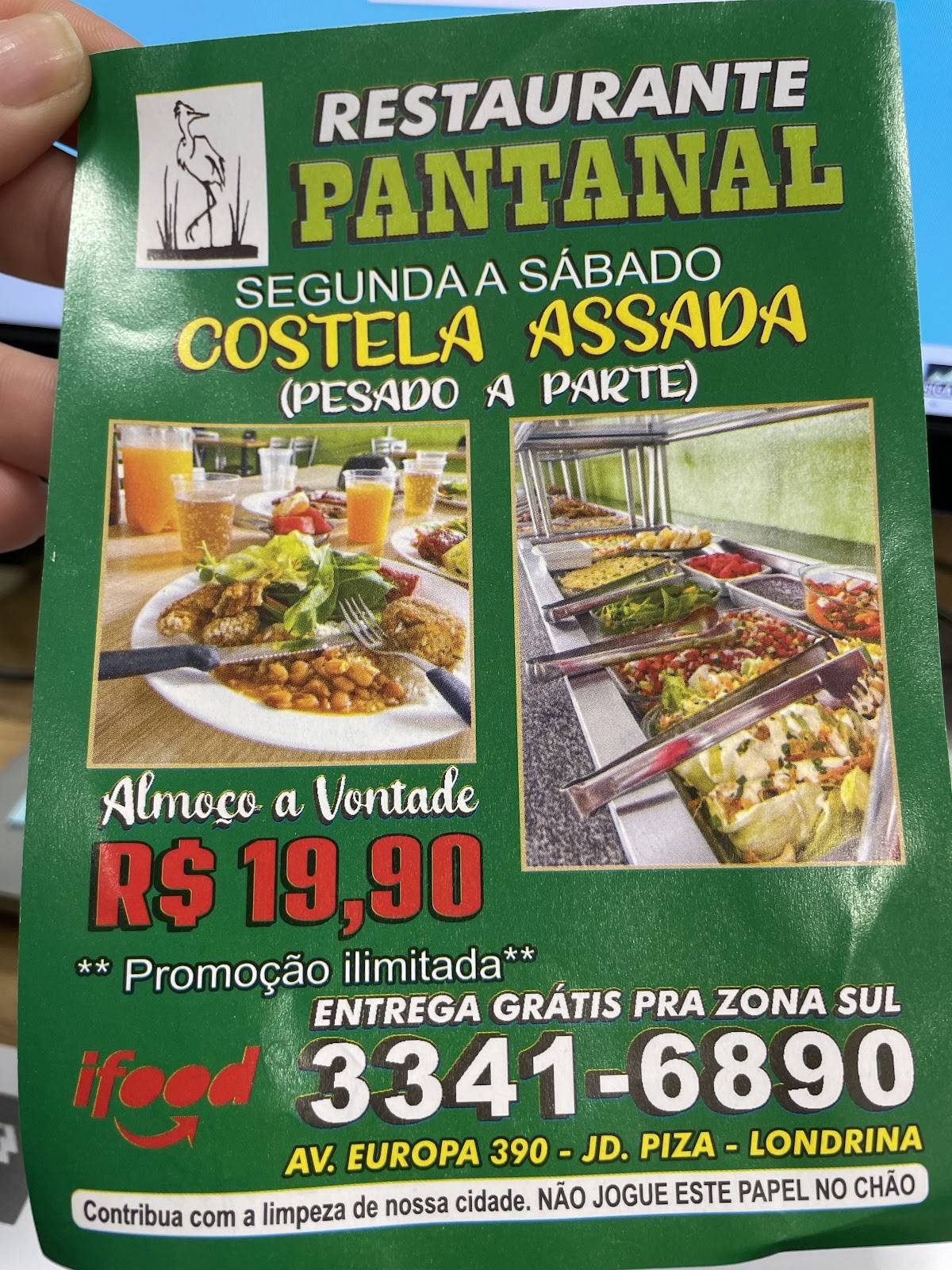 Restaurante Pantanal cardápio