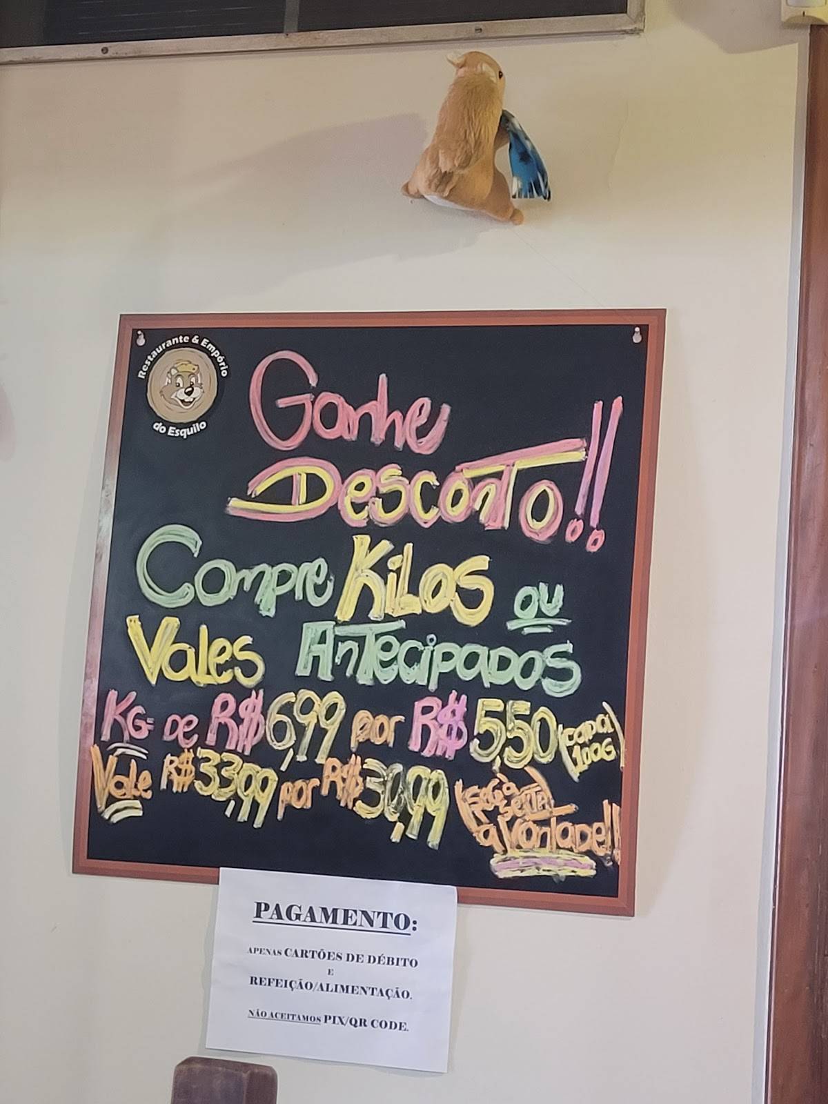 Restaurante Toca do Esquilo - Esquilão cardápio