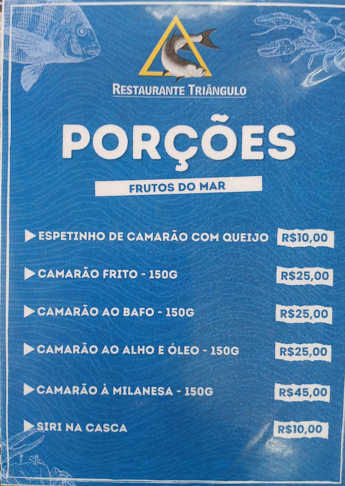 Restaurante Triângulo cardápio