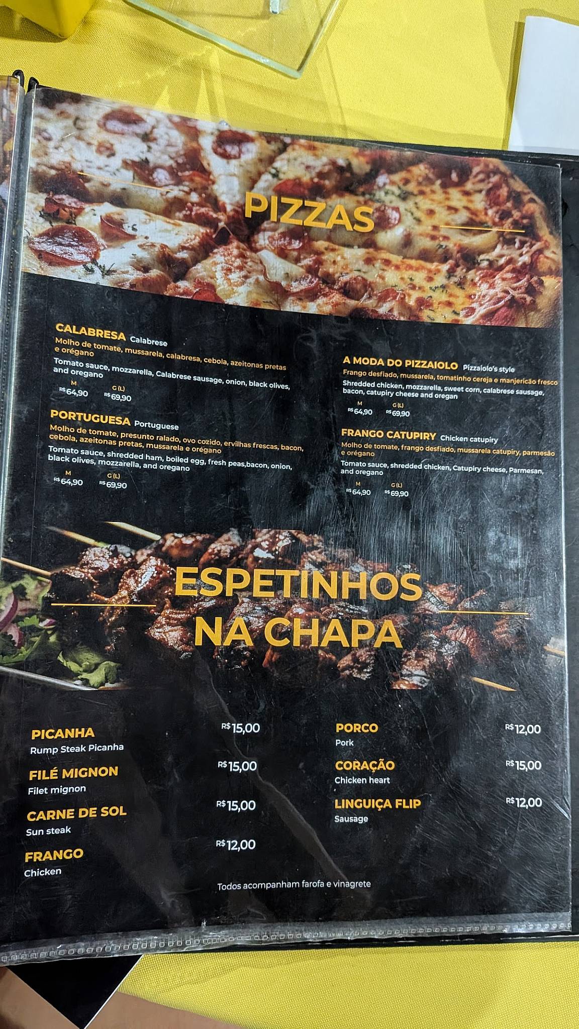 Restaurante e Churrascaria 367 cardápio