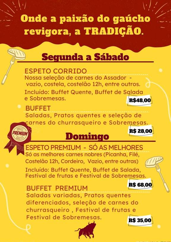 Restaurante e Churrascaria Roveda cardápio