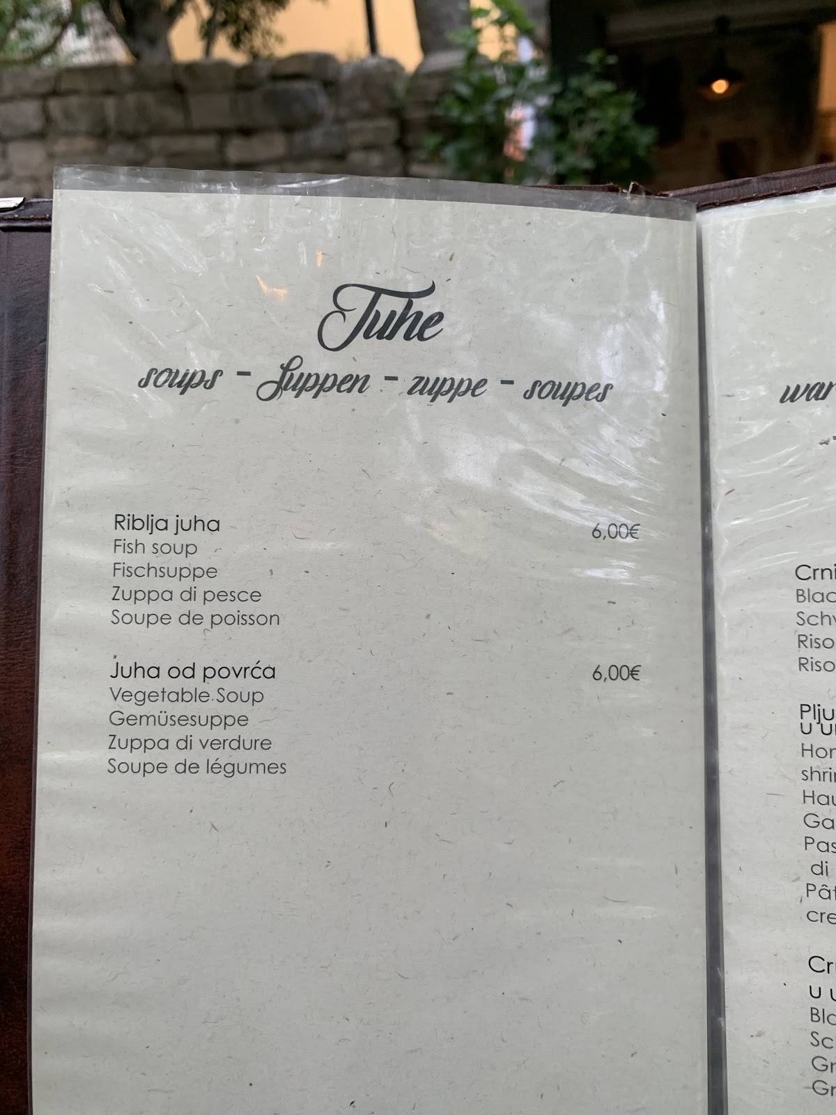 Menu di Restoran Konoba Martinac 