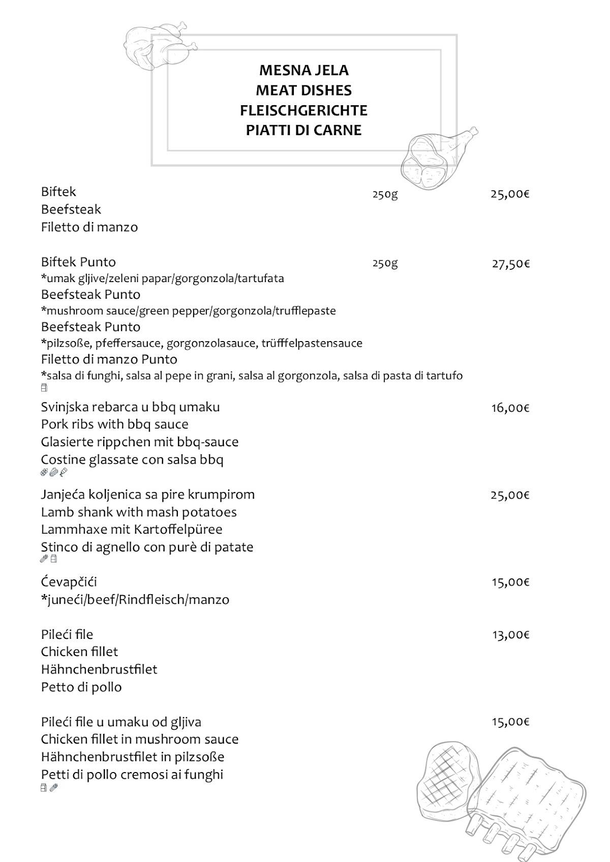 Menu di Restoran Punto 