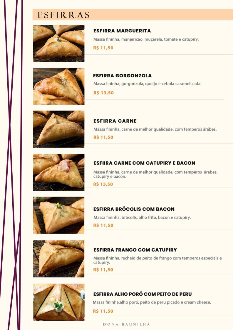 Dona Baunilha Doceria e Salgados - Ribeirão Preto cardápio