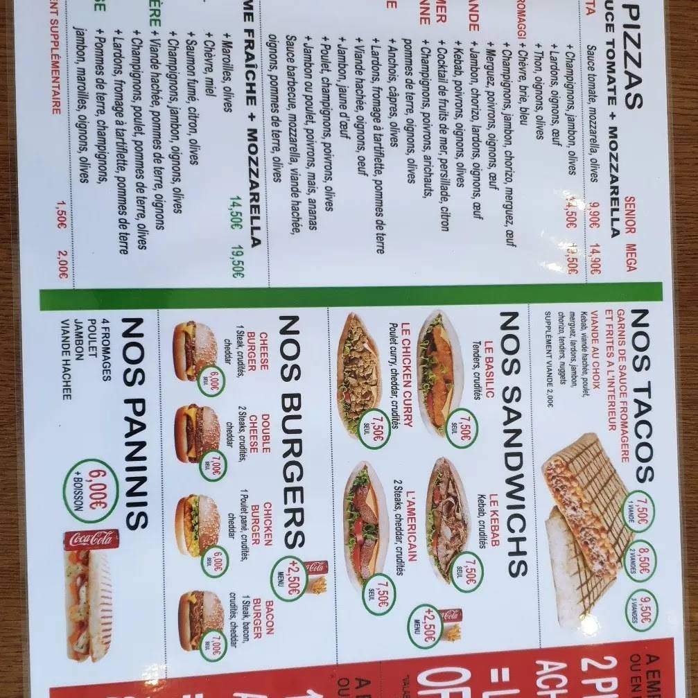 Menu de Pizzeria de Ribemont Discovery Pizza/Le Basilic