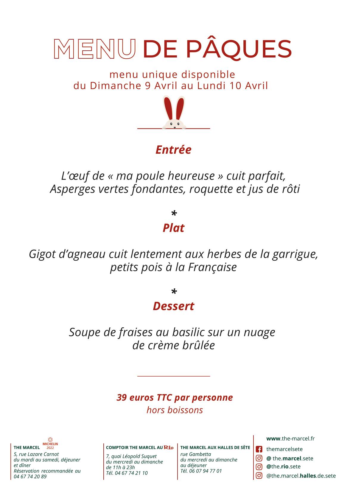 Menu de Rio