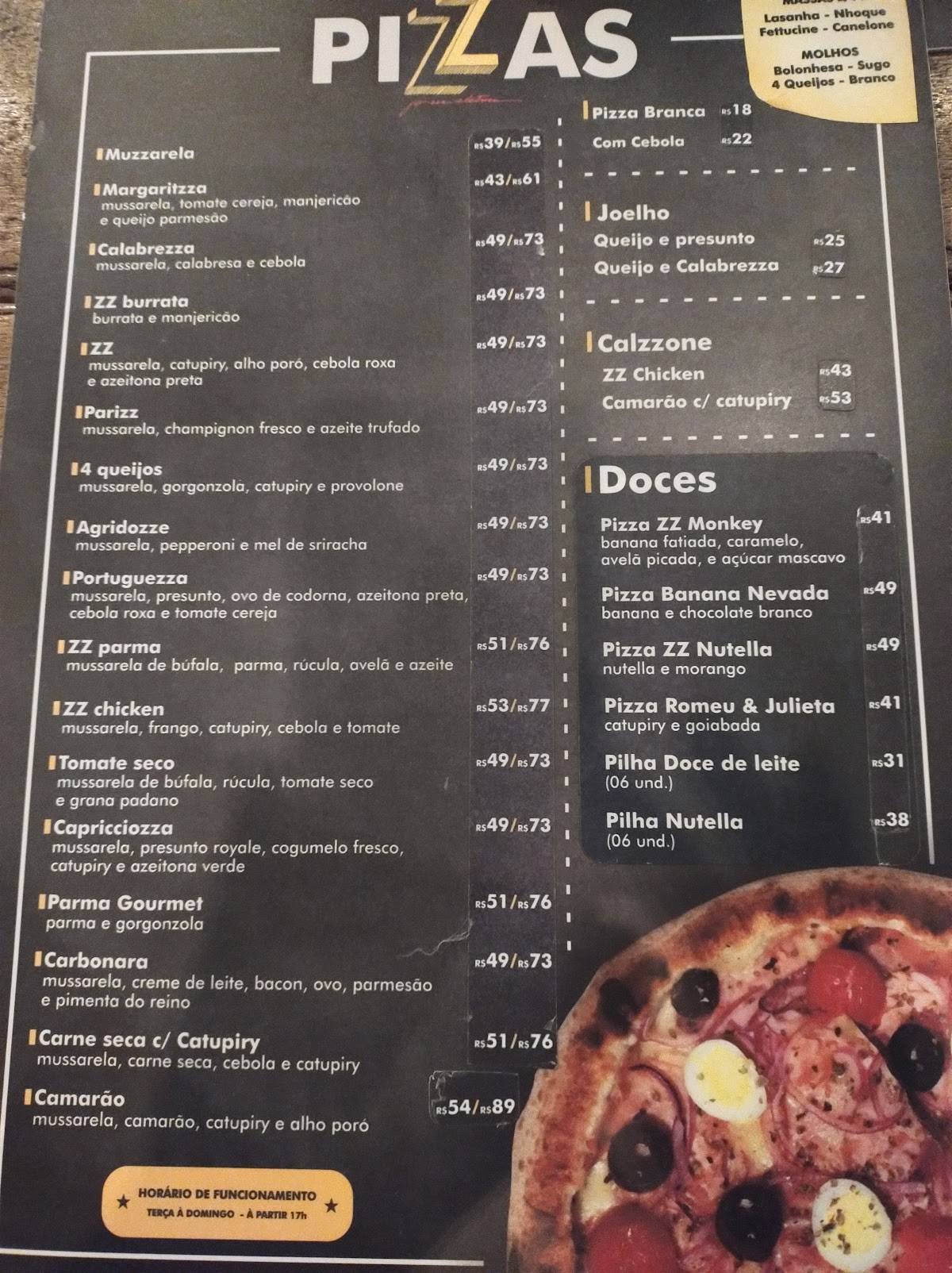 ZZ Pizza Elétrica cardápio