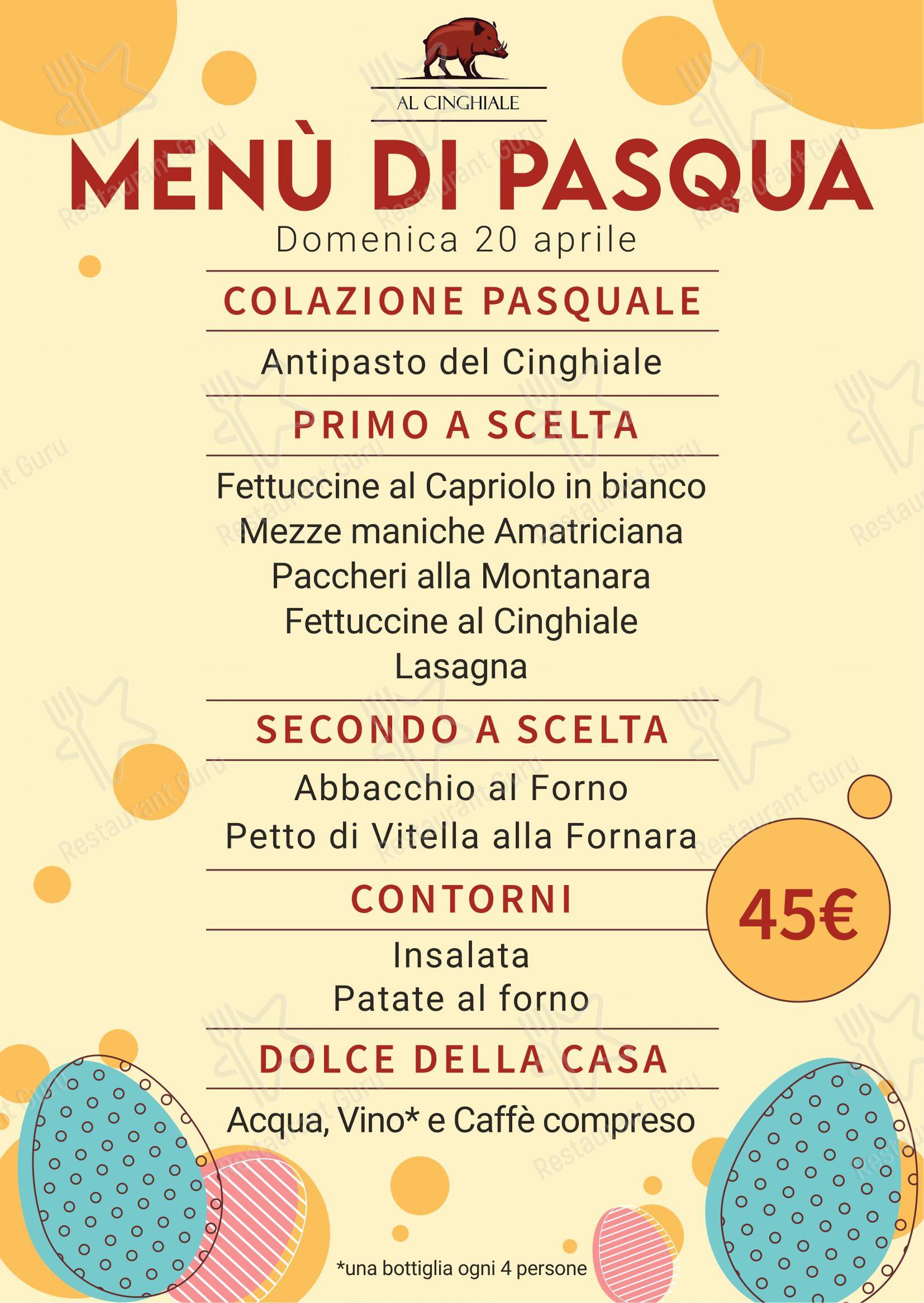 Menu di Ristorante Al Cinghiale - Menu