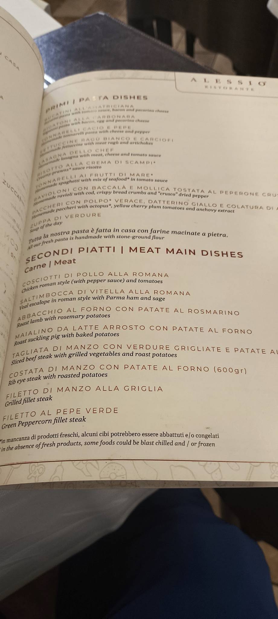 Menu de Ristorante Alessio