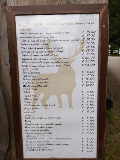 Menu di Ristorante Bar Malga Bassa 