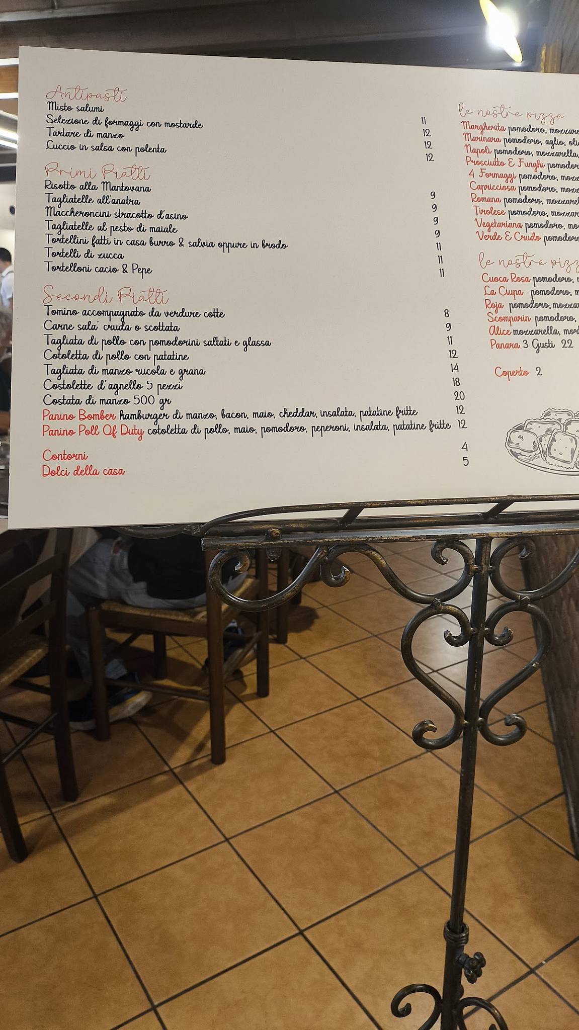 Menu di Ristorante - Bar - Pizzeria da Rosa 