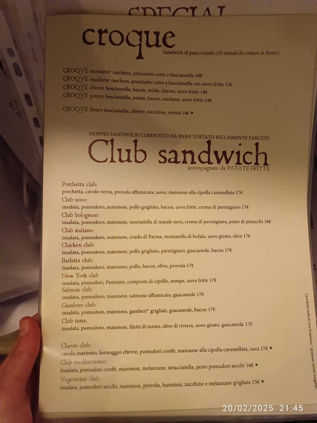 Menu di Ristorante Barbiturici 
