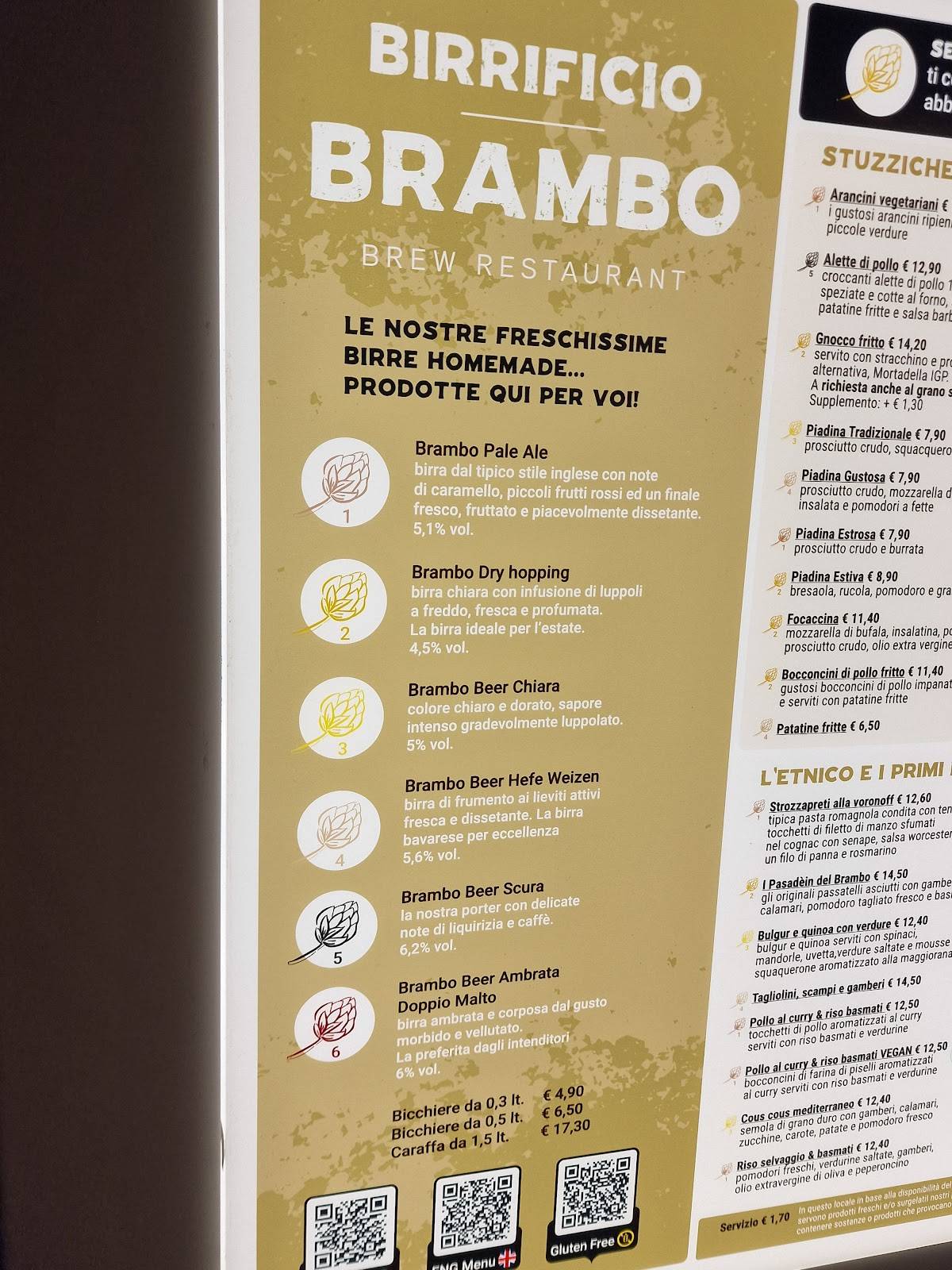 Menu di Ristorante Birreria Brambo 