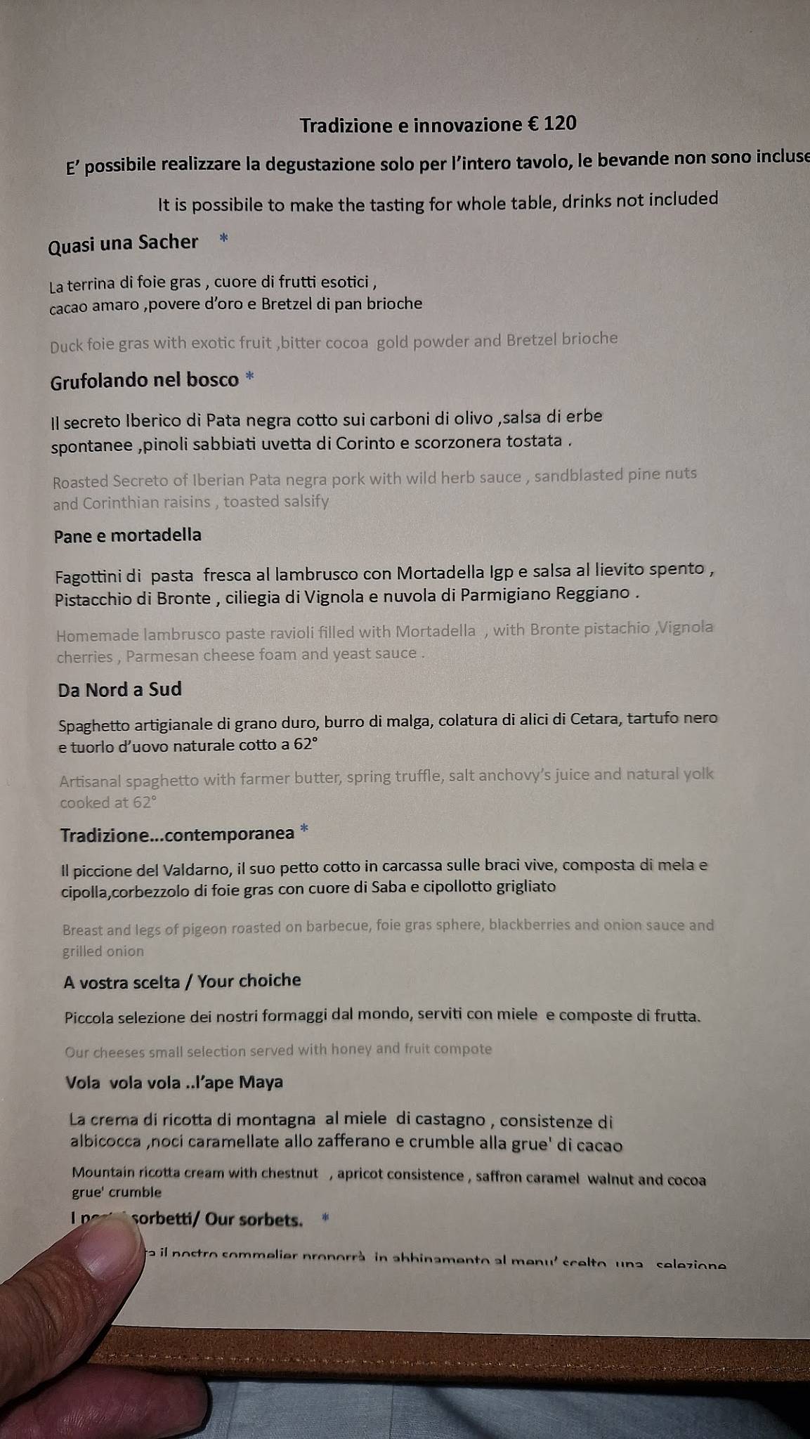 Menu de Ristorante Butterfly