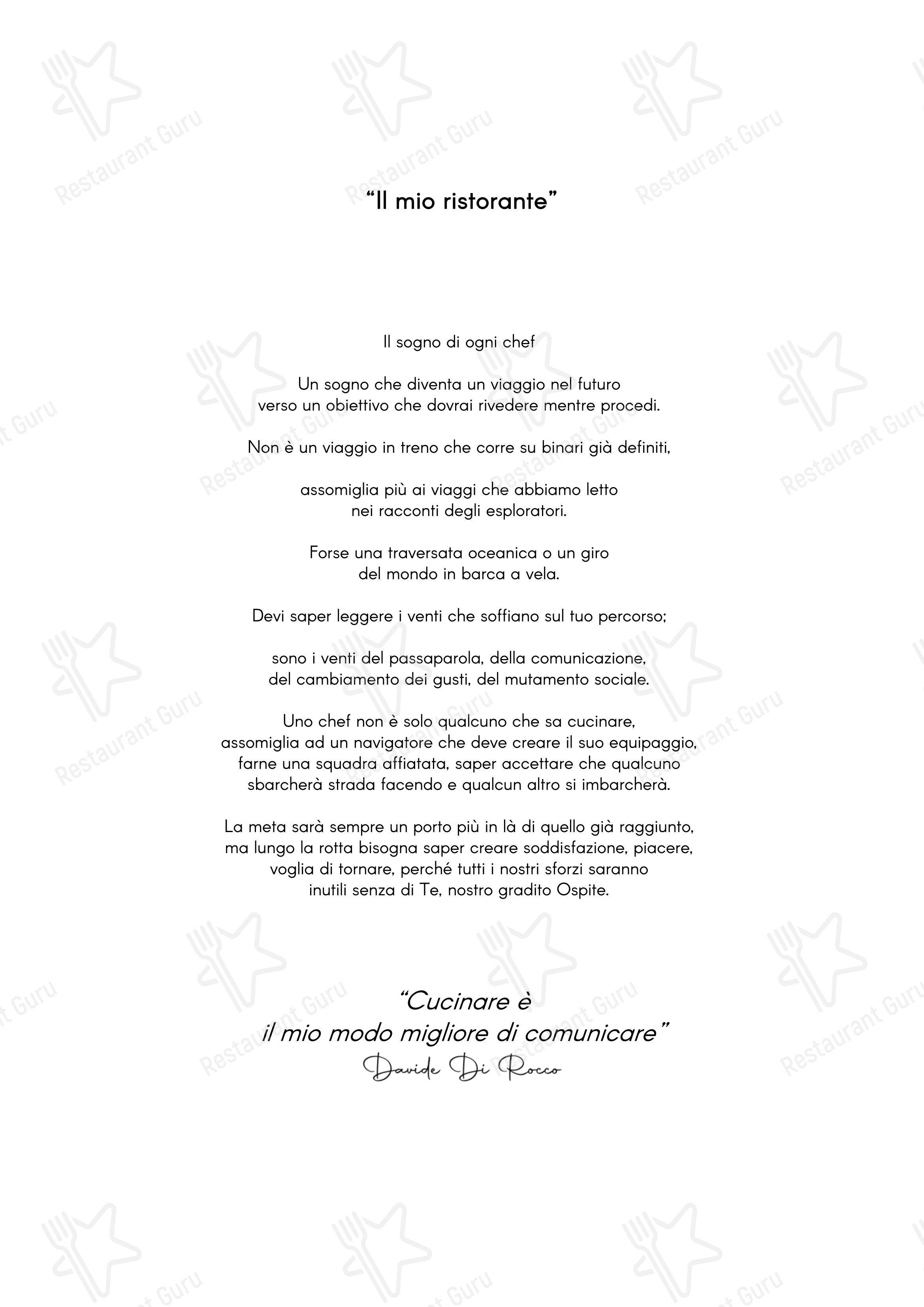 Menu di Di Rocco Ristorante - Menu